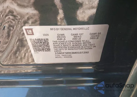 2021 Cadillac Ct4 Premium Luxury from USA, damaged, VIN 1G6DF5RK6M0107290